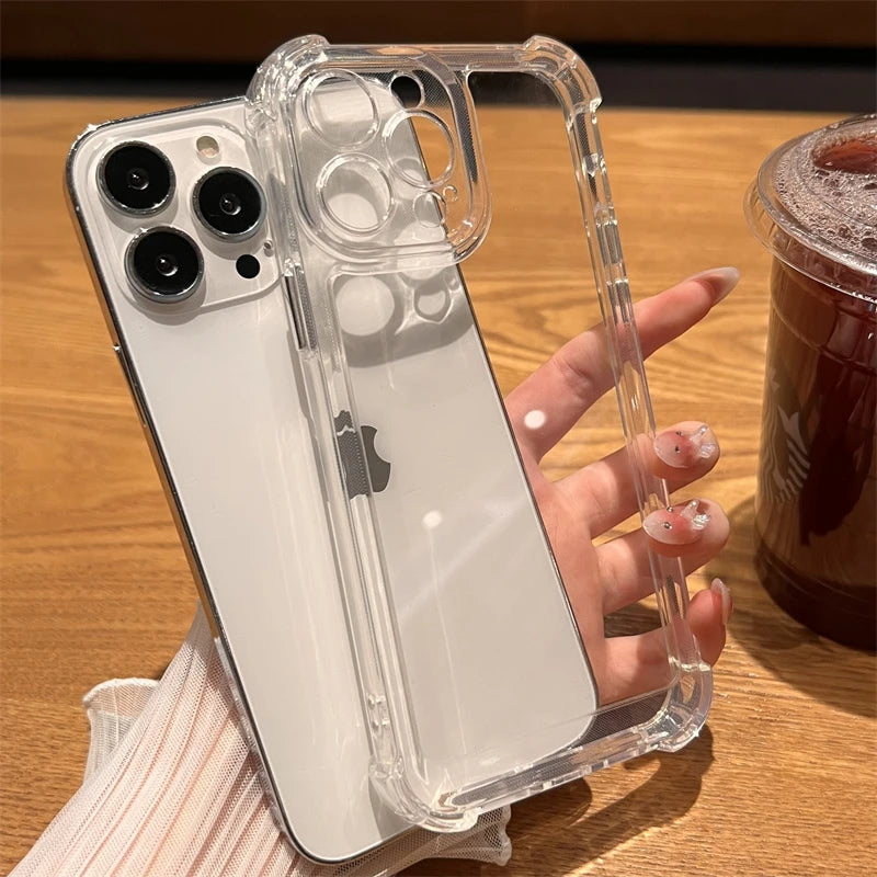 Luxury Shockproof Transparent Case Iphone 17 16 15 14 13 12 11 Pro Max 16e 7 8 Plus Bumper Cases