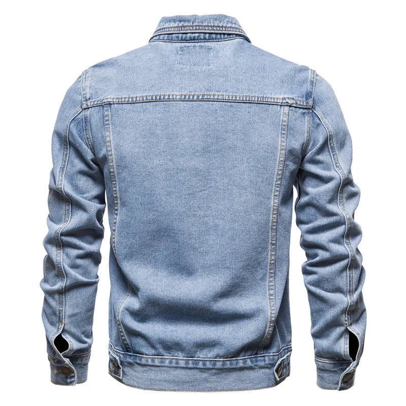 Men's Slim Fit Denim Jacket – Vintage Motorcycle Jean Coat