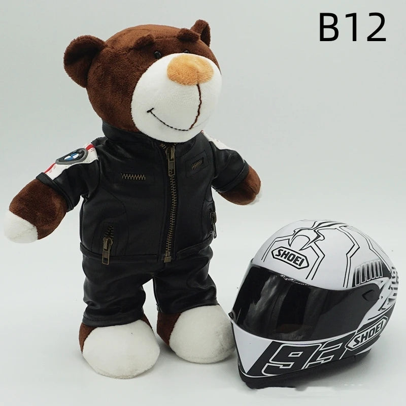 Motorcycle Helmet Teddy Bear Plush Toy – Biker Stuffed Animal Gift