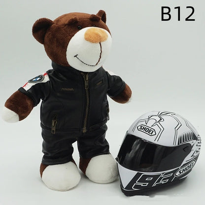 Motorcycle Helmet Teddy Bear Plush Toy – Biker Stuffed Animal Gift