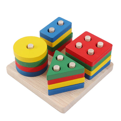 Wooden Montessori Puzzle Toy for Toddlers Ages 1-3