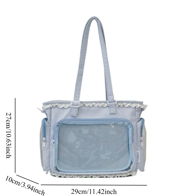 Kawaii JK Messenger Bag – Anime Bow Crossbody Shoulder Bag for Girls