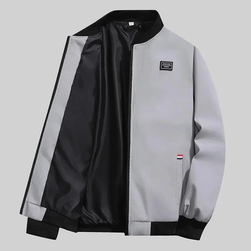 Men's Casual Zip-Up Jacket – Lightweight Windproof Coat