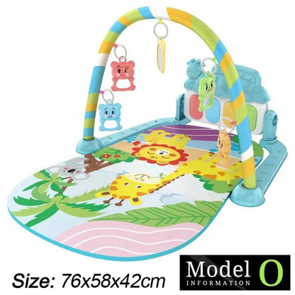 Baby Fitness Stand Music Play Gym Activity Toys Newborn Piano Crawling Blanket Pedal Game Pad Early