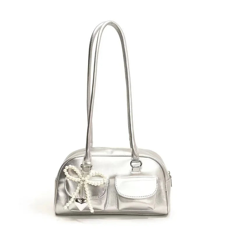 Korean Pearl Bow Shoulder Bag – Women's Pillow Handbag