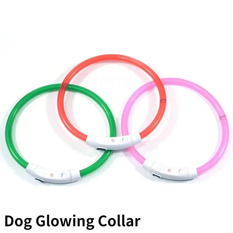 LED Fiber Optic Dog Collar – Rechargeable Glowing Safety Collar