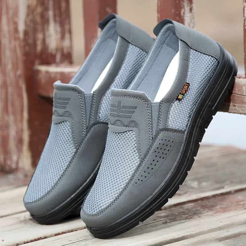 Men's Breathable Mesh Slip-On Sneakers – Lightweight Casual Shoes