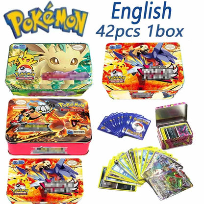 Pokemon TCG Metal Tin Box with 42 Cards – Random Design