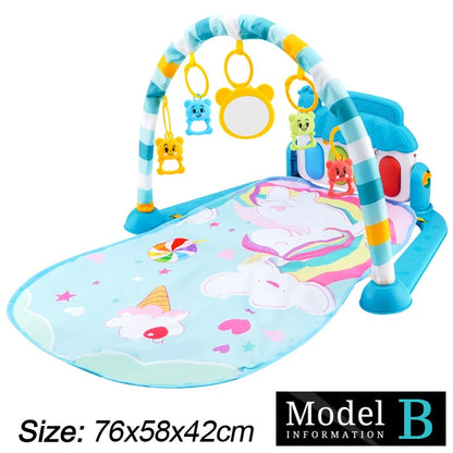 Baby Fitness Stand Music Play Gym Activity Toys Newborn Piano Crawling Blanket Pedal Game Pad Early