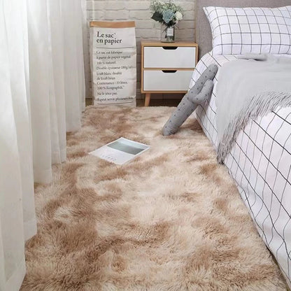 Fluffy Shaggy Area Rug – Soft Tie-Dye Plush Carpet for Bedroom & Living Room