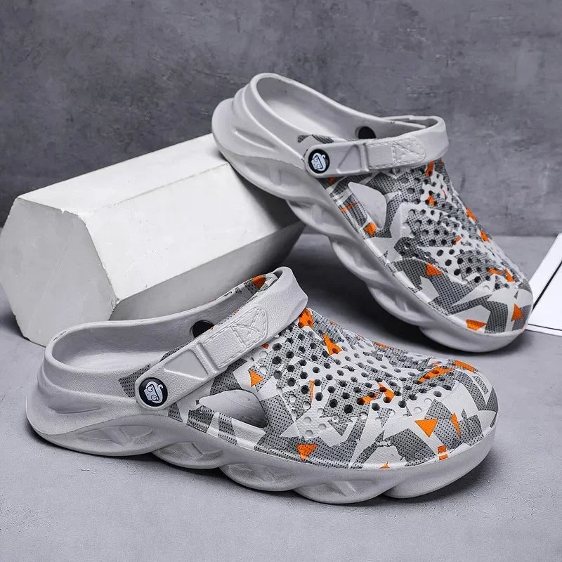 Men's EVA Clog Sandals – Breathable Perforated Platform Shoes