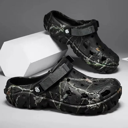 Men's Camouflage Clog Sandals – Lightweight Non-Slip Garden Shoes