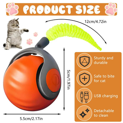 Interactive Cat Ball Toy with Spinning Tail – Self-Moving