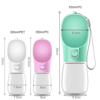 Portable Dog Water Bottle with Drinking Bowl – Leakproof Travel Pet Dispenser