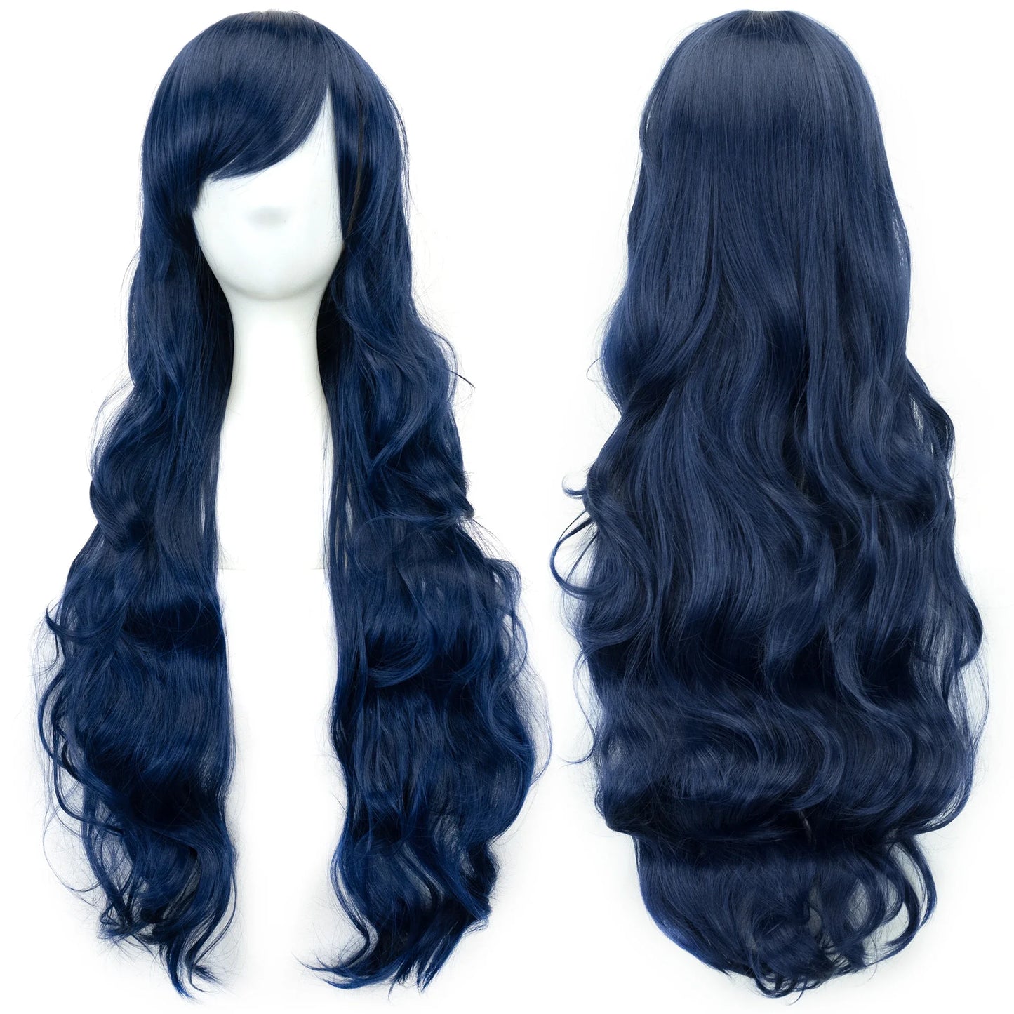 Soowee Curly Long Synthetic Hair Green Wig Hairpiece Pink Black Party Cosplay Wigs Women