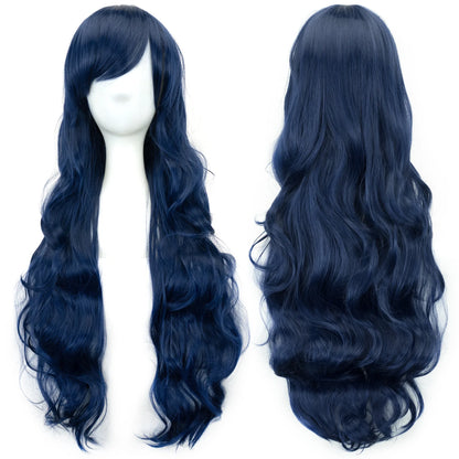Soowee Curly Long Synthetic Hair Green Wig Hairpiece Pink Black Party Cosplay Wigs Women