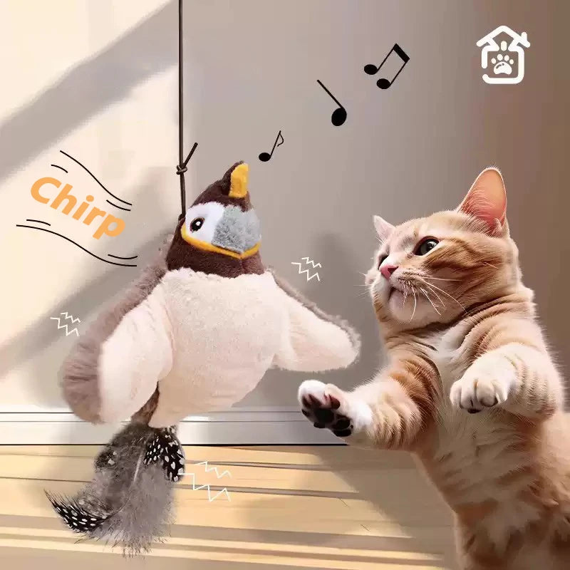 Cat Teaser Ball Toy with Tail – Interactive LED Catnip Toy