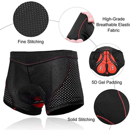 Cycling Underwear Shorts Men – X-Tiger 5D Gel Pad Bike Undershorts
