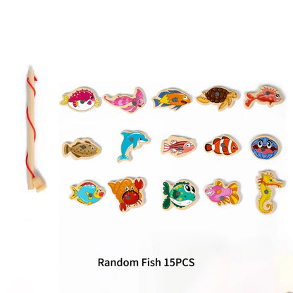 Wooden Magnetic Fishing Toy – Montessori Ocean Learning Game for Kids