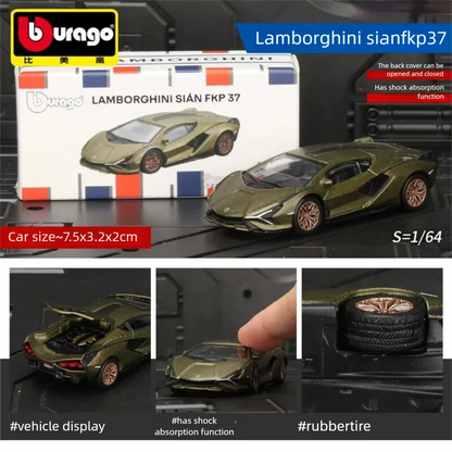 Bburago 1:64 Diecast Car Model – Ferrari, Porsche, Lamborghini & More