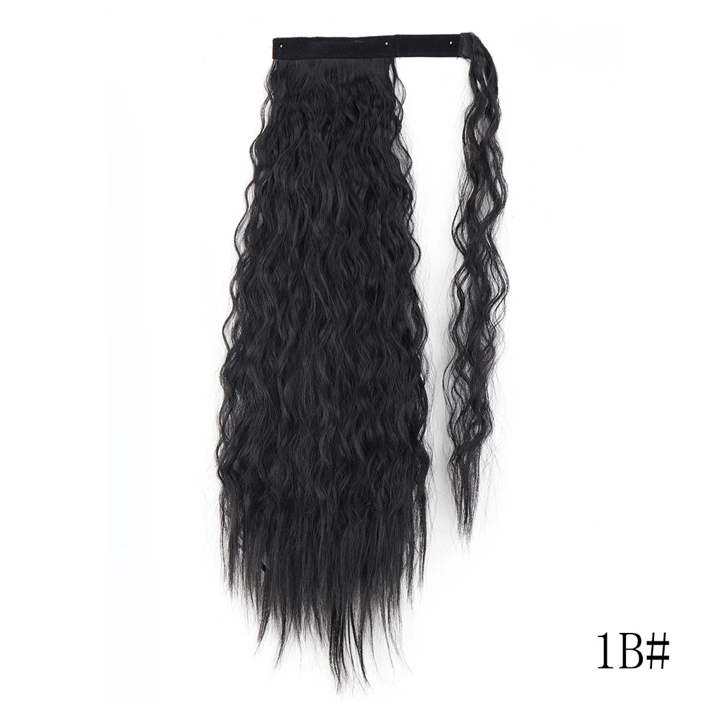 Wrap Around Ponytail Extension – Long Straight Synthetic Clip-In