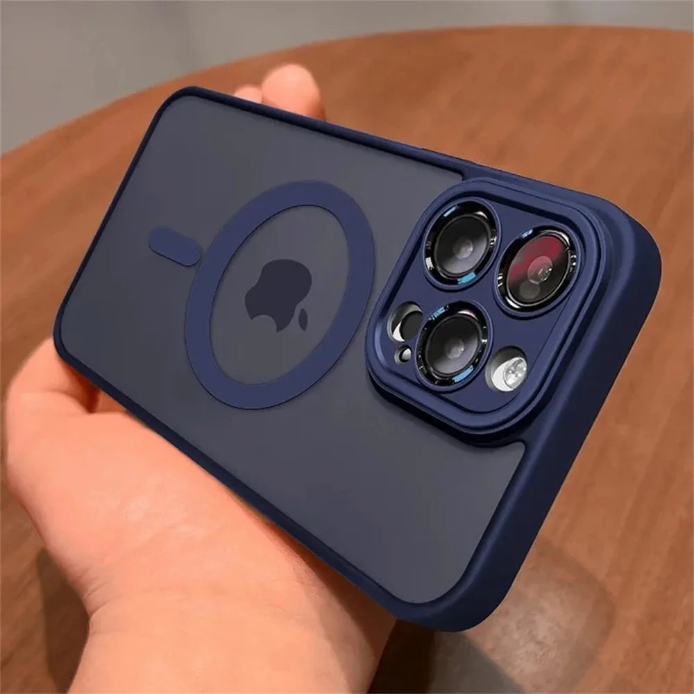Lens Protection Case Iphone 11 12 13 Proa Mx Mini 15 16 Plus 14 Matte Translucent Magsafe Wireless