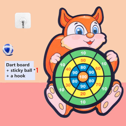 Kids Cartoon Animal Dart Board with Sticky Balls – Safe Indoor Toy