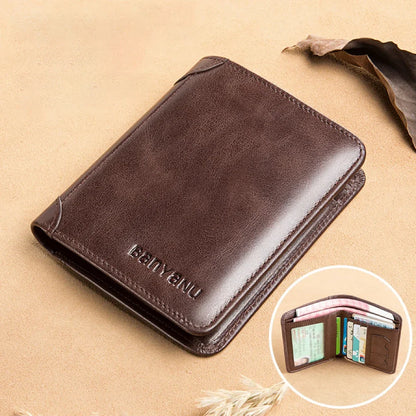 RFID Blocking Men's Slim Bifold Wallet – PU Leather