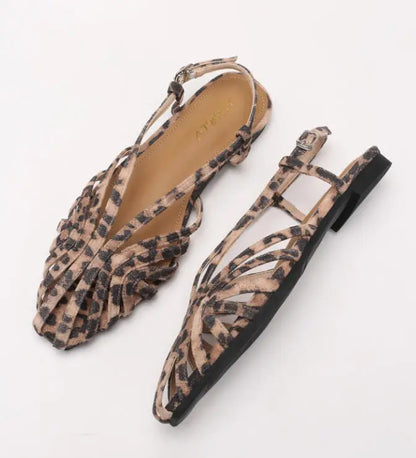 Women's Flat Sandals – Multi-Strap Cage Design Dress Shoes