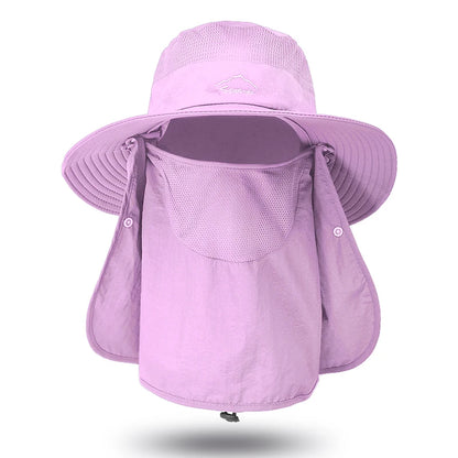 Sun Hat with Face Cover & Neck Flap – Outdoor Fishing Hat