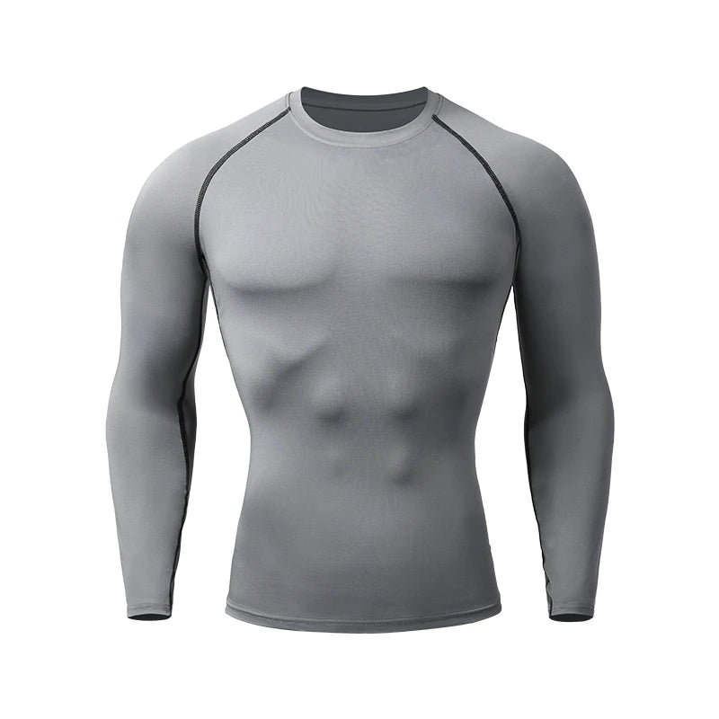 Men's Compression Shirt – Long Sleeve Rashguard for Gym & Sports