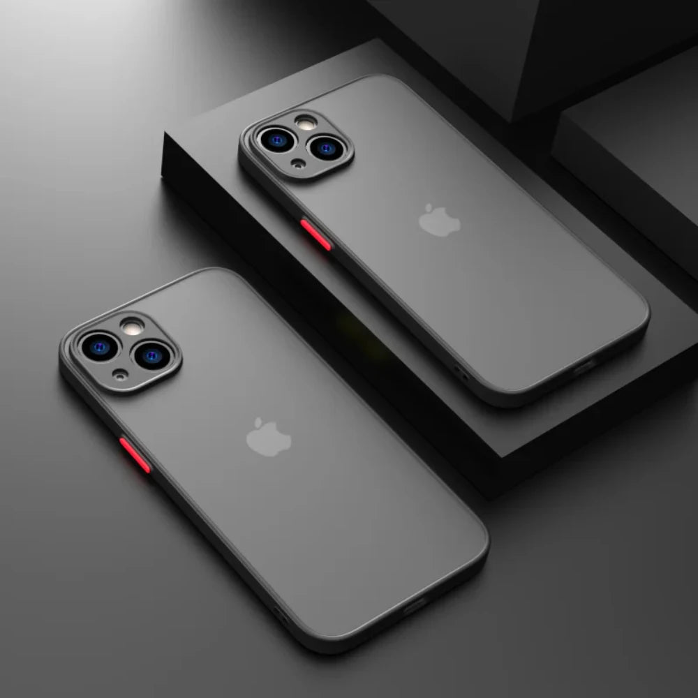 Shockproof Armor Matte Case Iphone 16 15 14 Plus 13 11 12 Pro Max Luxury Silicone Bumper Clear Hard