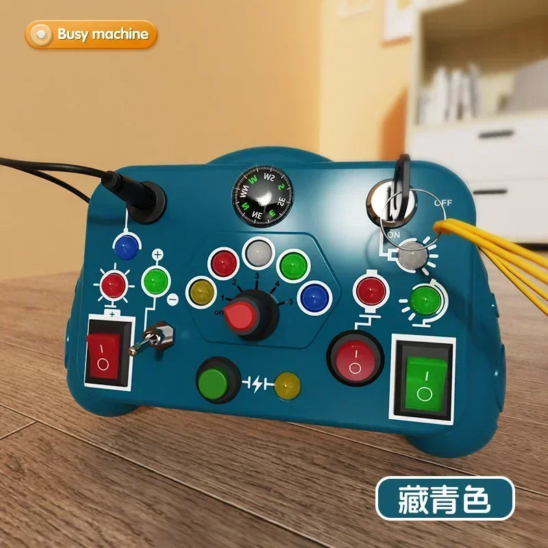 Montessori Busy Board – LED Light Switch Sensory Toy for Kids