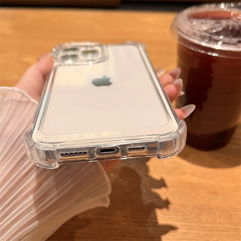 Luxury Shockproof Transparent Case Iphone 17 16 15 14 13 12 11 Pro Max 16e 7 8 Plus Bumper Cases