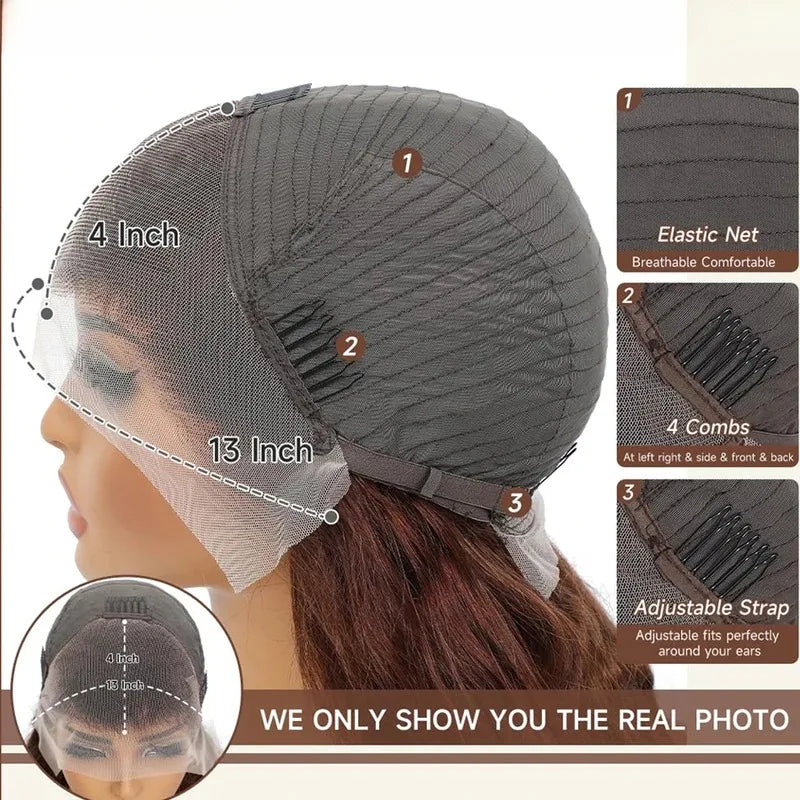 Chocolate Brown Body Wave Lace Front Wig – 13x4 HD Human Hair