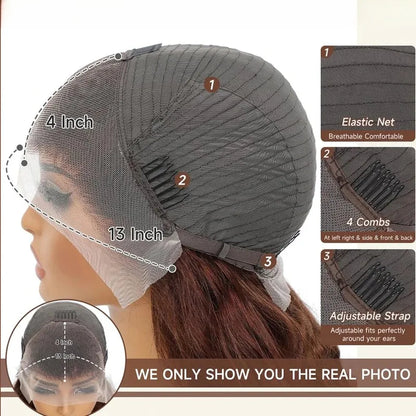 Chocolate Brown Body Wave Lace Front Wig – 13x4 HD Human Hair
