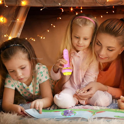 Kids Projector Flashlight – 10 Cards, 80 Patterns, Night Light