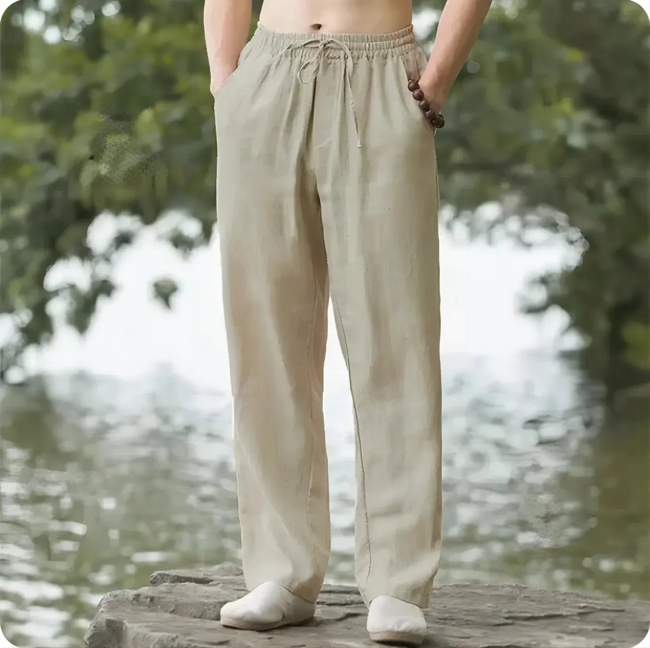 Men's Cotton Linen Casual Pants – Loose Fit Joggers
