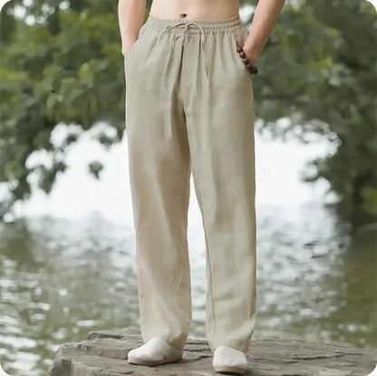 Men's Cotton Linen Casual Pants – Loose Fit Joggers