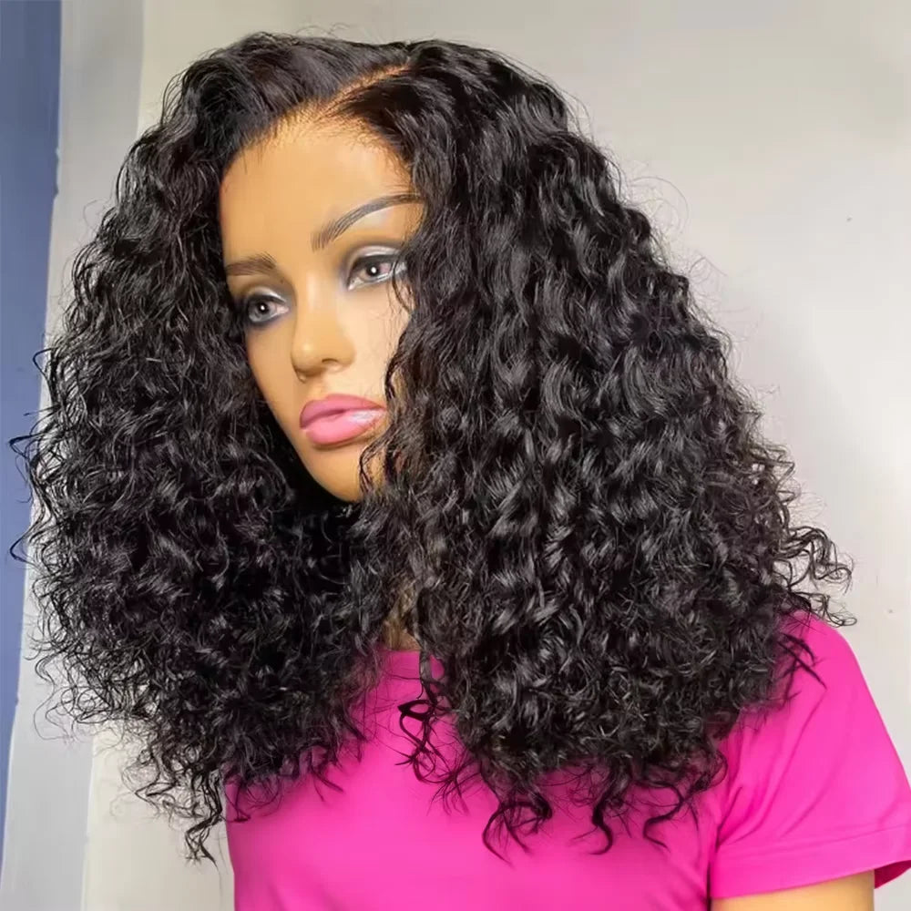 250 Density Short Bob 13x4 Hd Lace Front Human Hair Wigs Women Deep Wave Indian Raw Curly Frontal