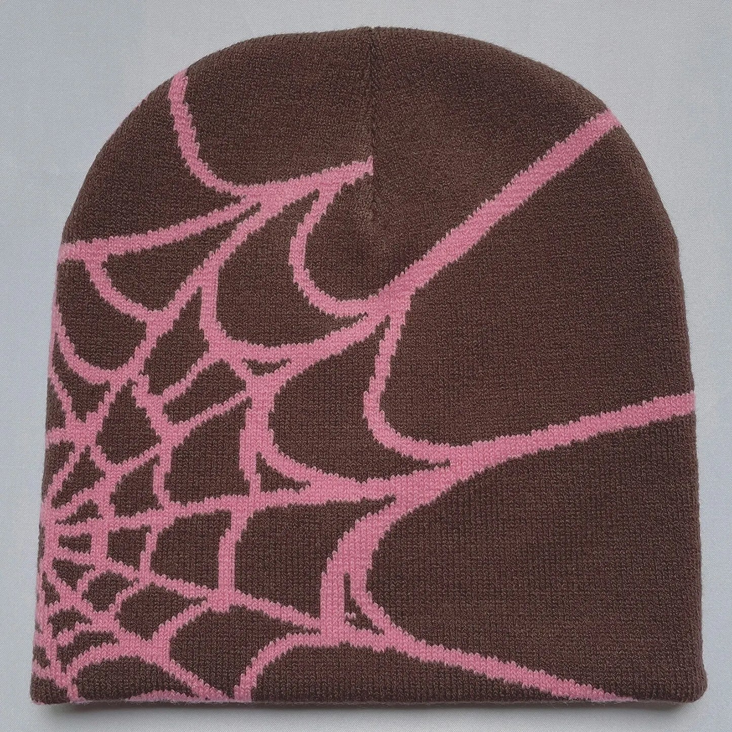 Spider Web Knit Beanie – Y2K Unisex Winter Hat