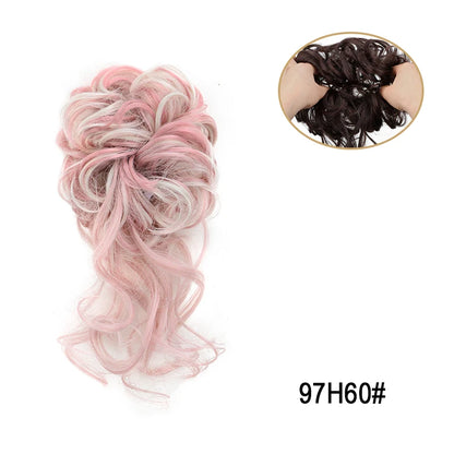 Synthetic Fiber Messy Bun Hairpiece Scrunchie Fake Chignon Hair Extensions Accessories Women Daily