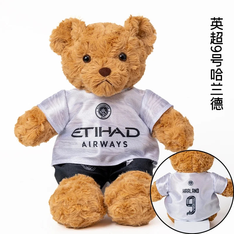 Football Player Plush Teddy Bear Doll – Soccer Star Souvenir Gift