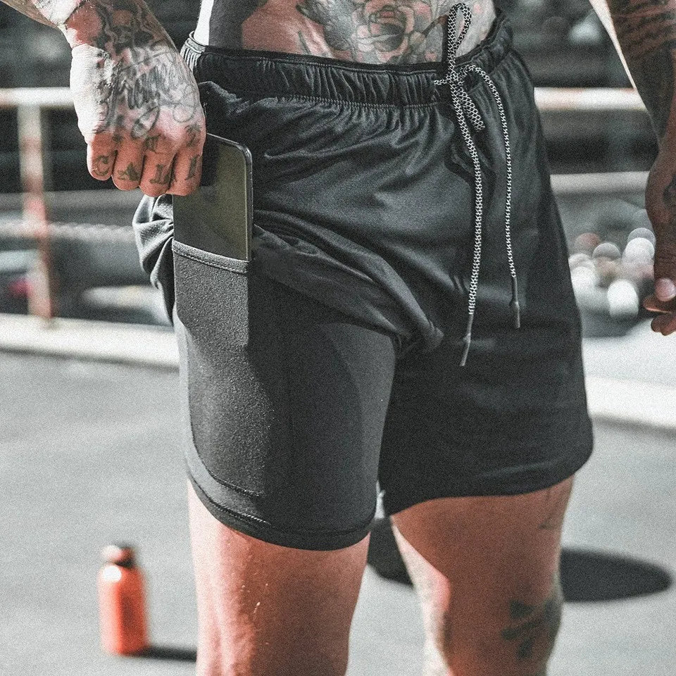 Men's 2-in-1 Running Shorts – Quick-Dry Gym & Workout Shorts