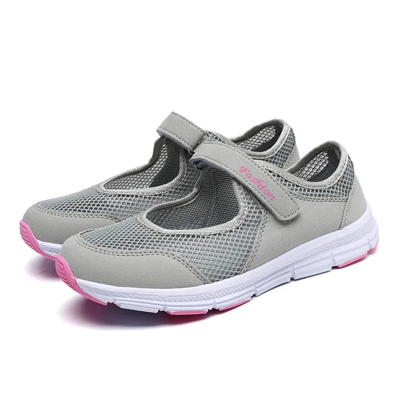 Women's Breathable Mesh Sneakers with Velcro Strap