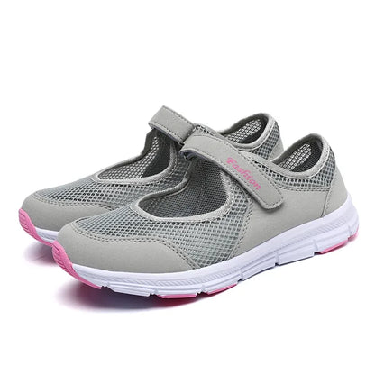 Women's Breathable Mesh Sneakers with Velcro Strap