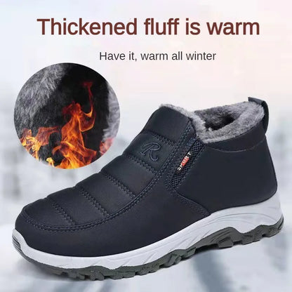 Men's Winter Ankle Boots – Fleece-Lined Slip-On Warm Shoes