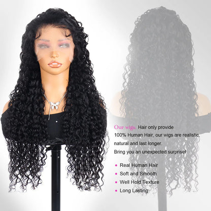 220 Raw Deep Water Wave Human Hair 13x6 Hd Curly Lace Frontal Wigs 30 40 Inch Pre Plucked Natural