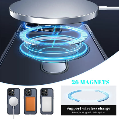 Magsafe Wireless Charge Fold Magnetic Stand Phone Case Iphone 15 16 17 18 Pro Max 16e 14 13 12 11