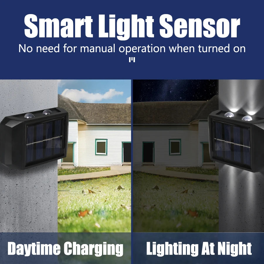 Solar Wall Light Outdoor Waterproof Led Garden Fence Lamp - Waterproof